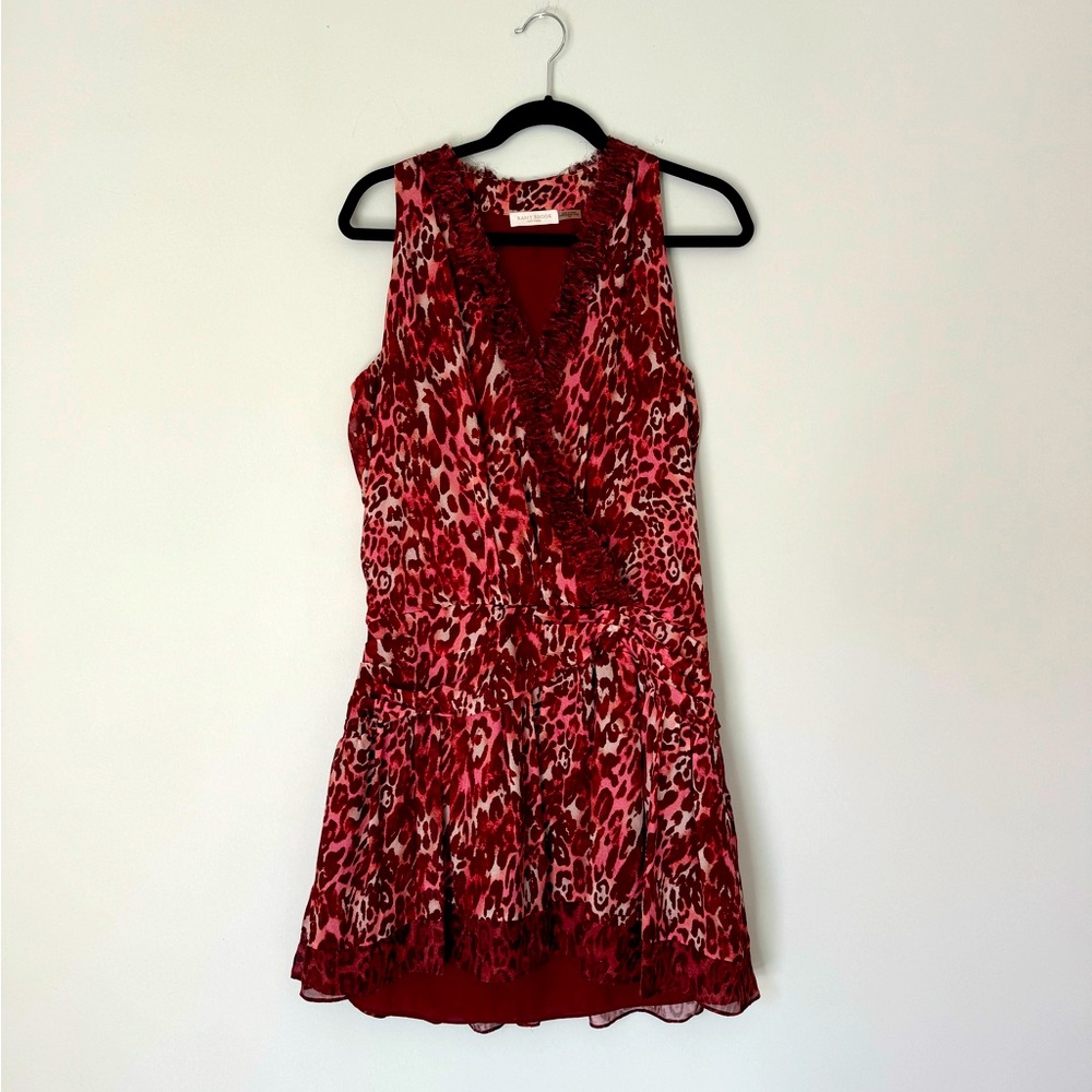 Ramy Brook Ruffle Leopard Mini Dress